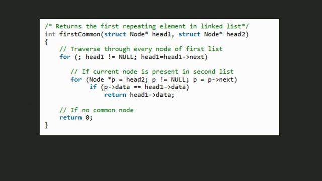 First common element in two linked lists | GeeksforGeeks смотреть онлайн