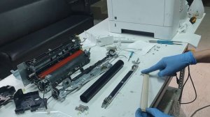 Почему застряла бумага в печке Kyocera. Замена тканевой накладки