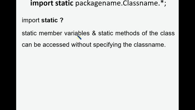 import static package.classname.*; Java Programming смотреть онлайн