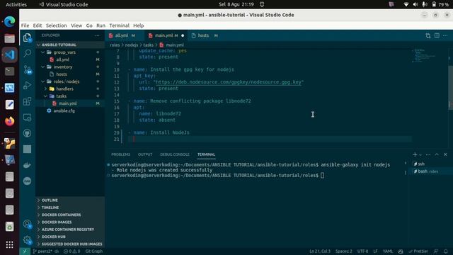 Tutorial Ansible: Install NodeJS dengan Ansible Pada Komputer Client смотреть онлайн