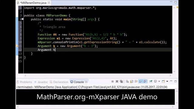 MathParser.org-mXparser live Java demonstration смотреть онлайн