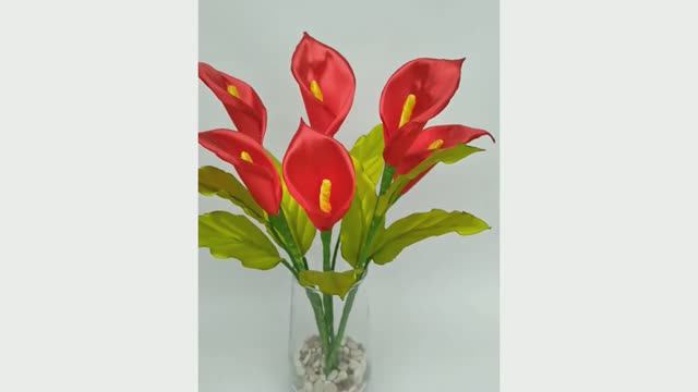 Сделай САМ _ Как сделать цветы Каллы из атласной ленты _ Цветы из атласной ленты Легко смотреть онлайн