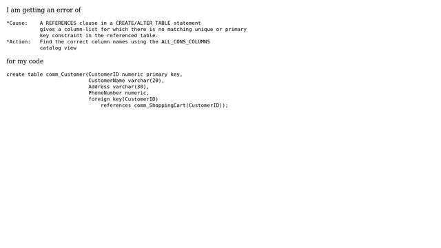 Query error: there is no matching unique or primary key constraint in the referenced table смотреть онлайн