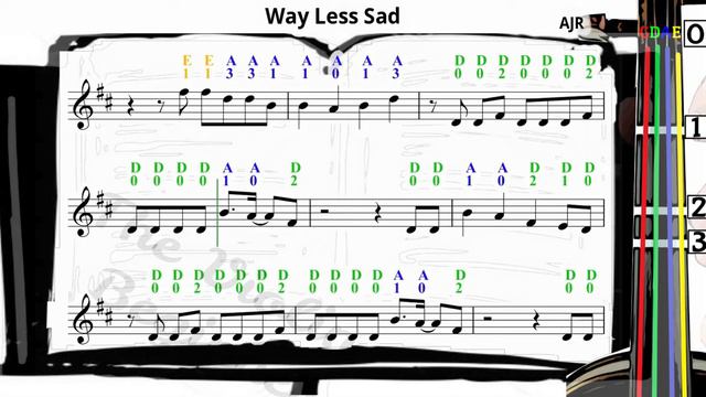 Way Less Sad | AJR | Violin SHEET MUSIC [With Fingerings] [Level 3]