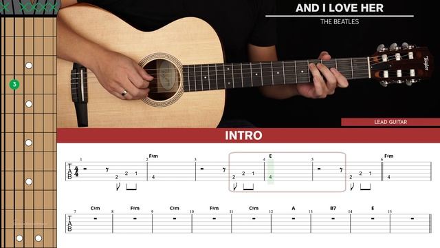 And I Love Her Guitar Cover The Beatles ?|Tabs + Chords| смотреть онлайн