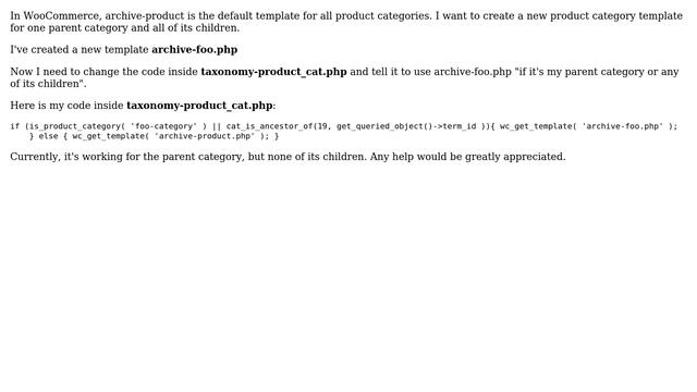 Wordpress: How to target parent product category and its children using WooCommerce? смотреть онлайн