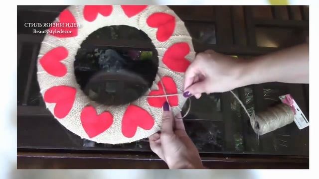 ♥Мешковина+Ткань♥ Романтический Домашний Декор на День Влюбленных Стиль Жизни Идеи для Творчества