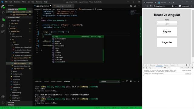 ANGULAR VS REACT - EVENT HANDLING смотреть онлайн