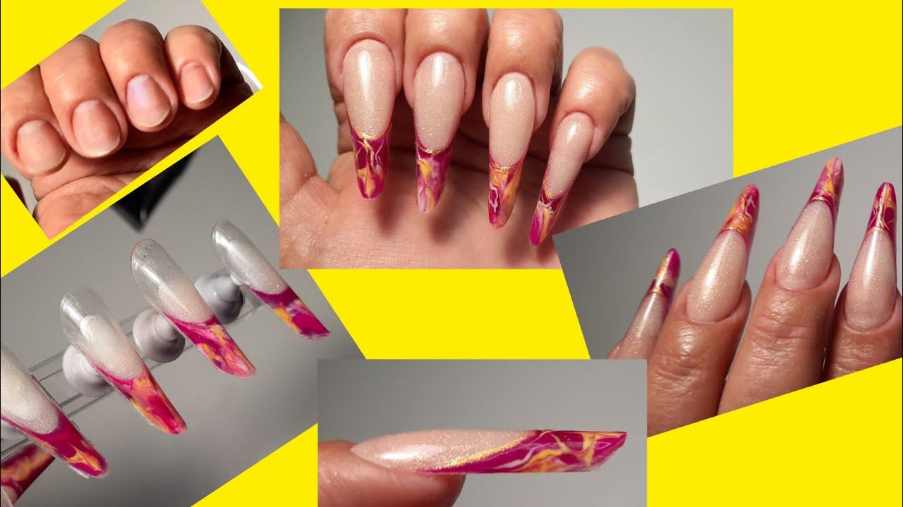 *384*Гелевые Типсы с Дизайном Делаю Сама Заранее/I Make Gel Tips With Design Myself In Advance.