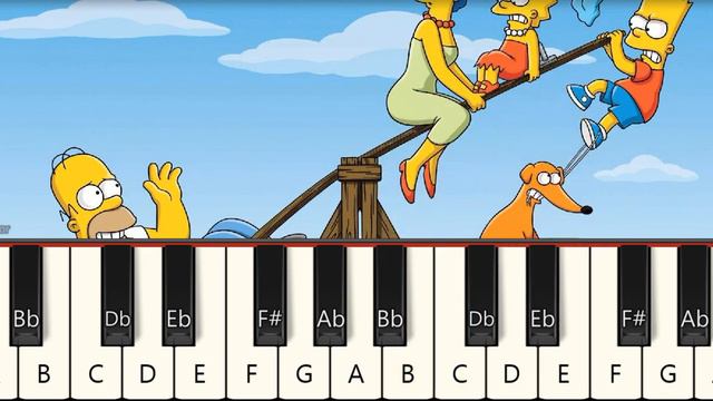 The Simpsons Main Theme - VERY EASY Piano Tutorial смотреть онлайн