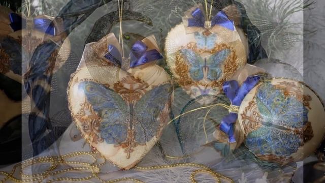Декупаж новогодних шаров. Decoupage . Обзор.
