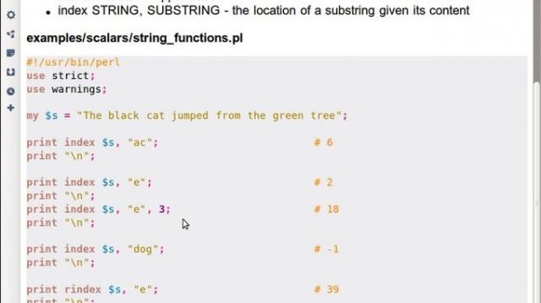 Beginner Perl Maven tutorial: 2.14 - String functions: index