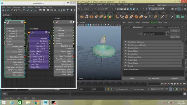 Autodesk maya 2020-Node editor-utility node(condition node) tutorial смотреть онлайн