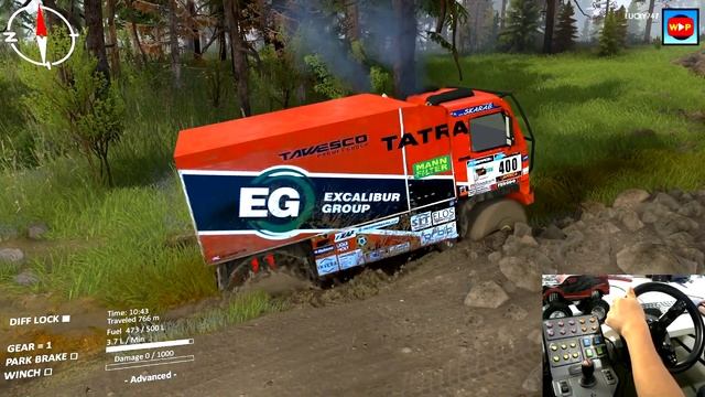 TATRA 815 4x4 VK | Spintires (mods) | Test Drive | Muddy Offroading | Wet Logging Trail | Epi# 197 смотреть онлайн