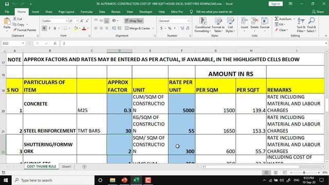 59. AUTOMATIC-CONSTRUCTION COST OF 1000 SQFT HOUSE-EXCEL SHEET FREE DOWNLOAD смотреть онлайн