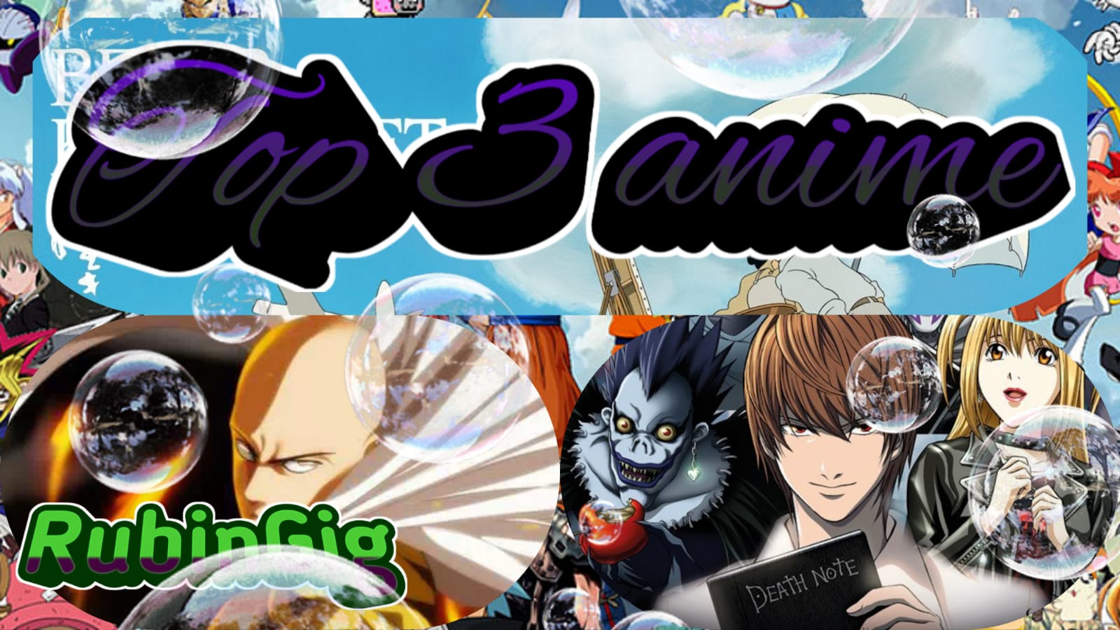 Top 3 Anime (The Wind is getting Stronger, One Punch-Man, Death Note) смотреть онлайн