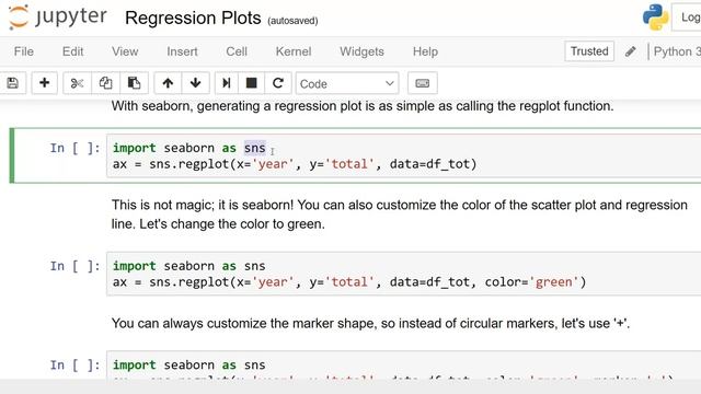 How to make Regression plots using Seaborn on Jupyter Notebook? UrduHindi, Lesson 11 смотреть онлайн