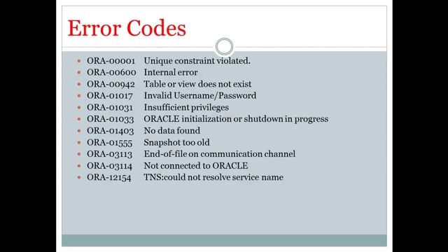 Oracle Database-12c Hata Kodları (Ders-10) смотреть онлайн