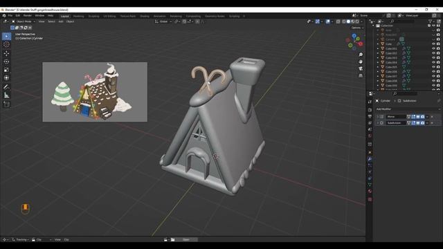 Making A Gingerbread House In Blender 3d - [VLOGMAS 2022] смотреть онлайн