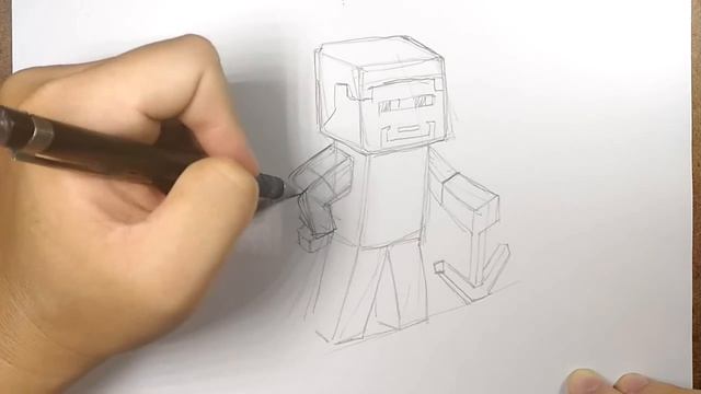 สตีฟ steve จาก มายคราฟท์ Minecraft | วาดการ์ตูน กันเถอะ смотреть онлайн