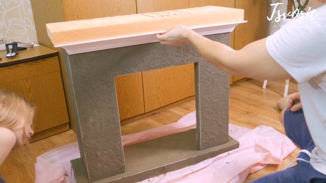 DIY FIREPLACE with your own hands / КАМИН своими руками / TSVORIC смотреть онлайн