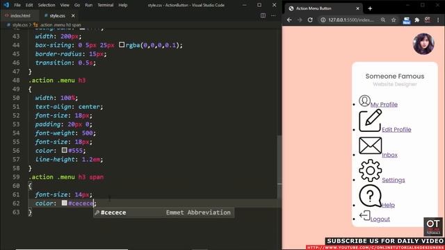 User Account Dropdown Menu using Html CSS & Vanilla Javascript смотреть онлайн