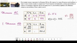 Задача на движение (автомобиль и мотоциклист)