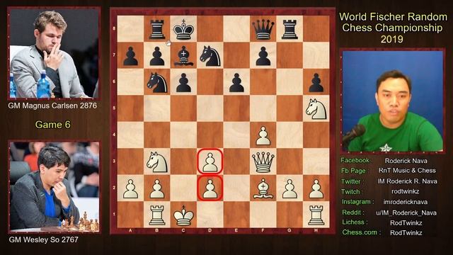 WORLD FISCHER RANDOM CHESS CHAMPIONSHIP 2019 || So,Wesley (2767) - Carlsen,Magnus (2876) || G6 #87 смотреть онлайн