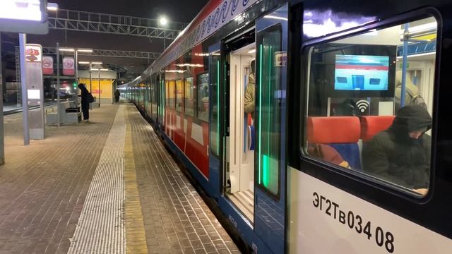 Электропоезд ЭГ2Тв-034 «Иволга» станция Кунцево-1 до станции Одинцово. 06.01.2023. смотреть онлайн