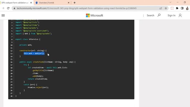 SPFx Webpart Form Field Validations - React Formik смотреть онлайн