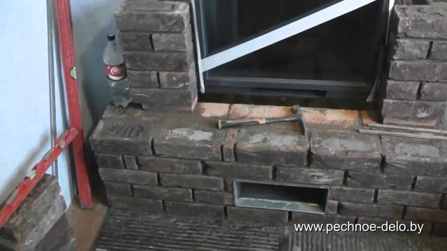 37.Монтаж теплоемкого камина//перемычка//кирпич ручной формовки// смотреть онлайн
