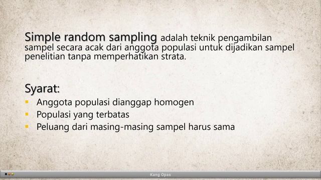 Teknik Sampling: Simple Random Sampling Menggunakan EXCEL смотреть онлайн