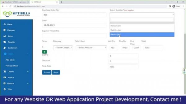Optical shop management system project in php | optical shop software | Source Code & Projects