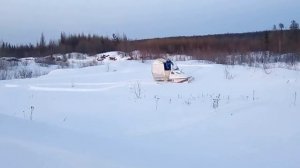 Снегоход Промысловик по ручью
