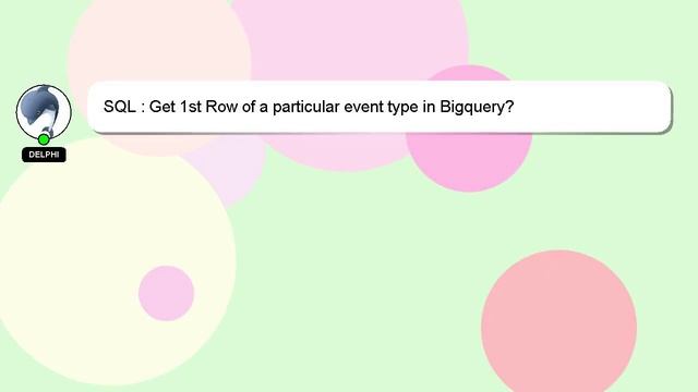 SQL : Get 1st Row of a particular event type in Bigquery? смотреть онлайн