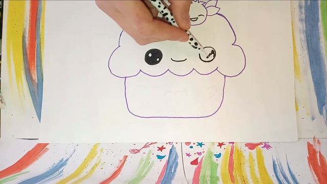 Как Нарисовать Кекс | Тортик Kawaii Маркером| Рисунки Для Детей и Начинающих |How To Draw A Cupcake смотреть онлайн