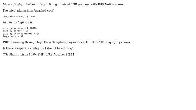 Apache2 PHP Notice errors logged (2 Solutions!!) смотреть онлайн