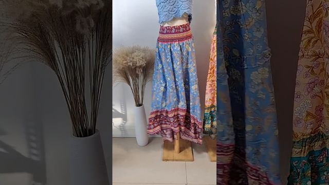 Женская длинная юбка в стиле хиппи. смотреть онлайн