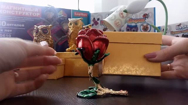 Шкатулка Роза для украшений из металла и страз смотреть онлайн