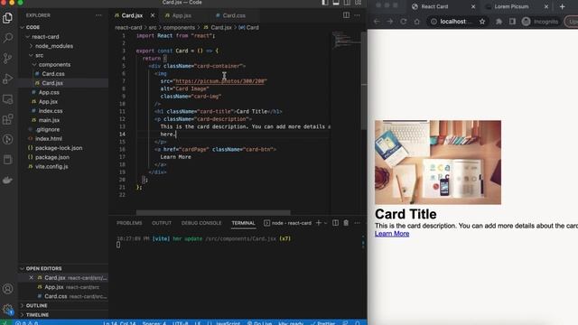 Build a Customizable Card Component in ReactJS – Beginner Friendly Tutorial смотреть онлайн