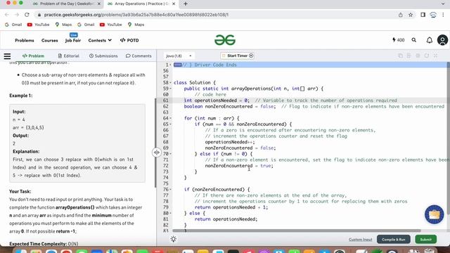Array Operations | GFG | POTD | 12th May 2023 | Arrays | Java | C++ | Problem Of The Day смотреть онлайн
