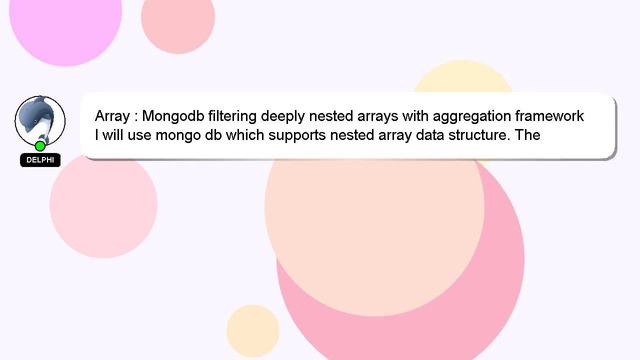 Array : Mongodb filtering deeply nested arrays with aggregation framework смотреть онлайн