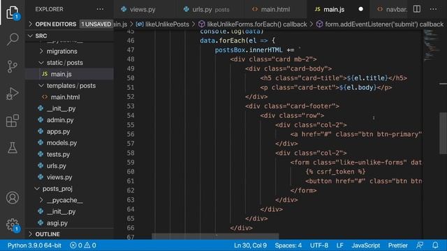 Python Django tutorial with Ajax and Javascript | Build a CRUD app + extra features смотреть онлайн