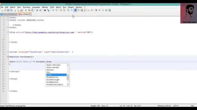 Onclick function|Submit function|&|On-submit function in JavaScript in (Hindi/Urdu)by TechWithYasi смотреть онлайн