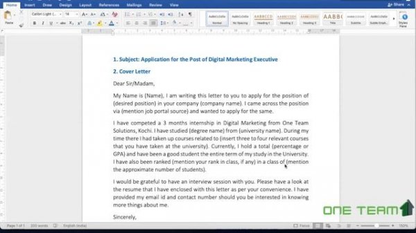 How to Send an Email Job Application - 3 Tips to Get Response - Malayalam I One Team Solutions