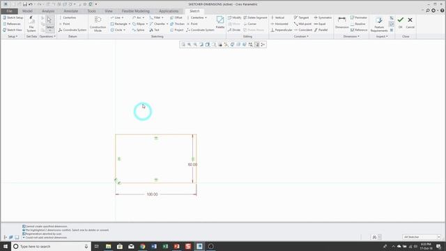 Creo Parametric - Dimensions in Sketch Mode смотреть онлайн