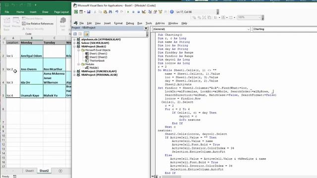 Complete location schedule from a list in Excel смотреть онлайн