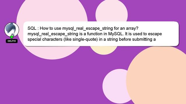 SQL : How to use mysql_real_escape_string for an array? смотреть онлайн