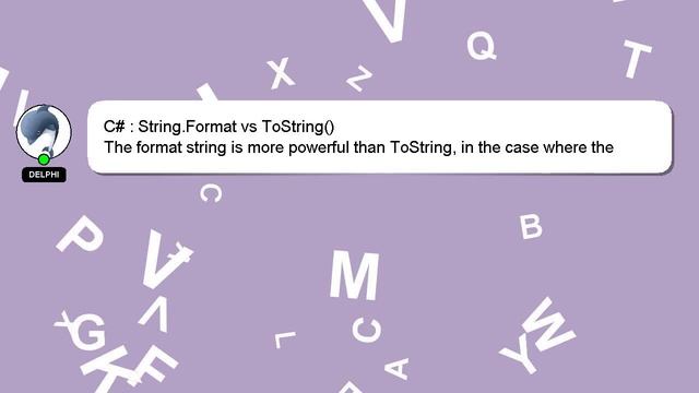 C# : String.Format vs ToString() смотреть онлайн