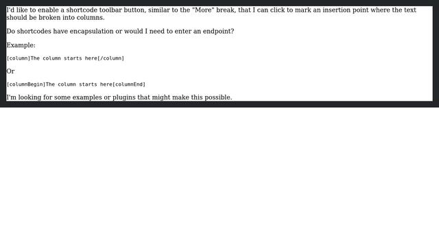 Wordpress: How to add a shortcode that creates an adjacent column of text in the content editor? смотреть онлайн